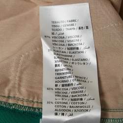 Gucci Green Crepe Web Detail Wide-Leg Pants M