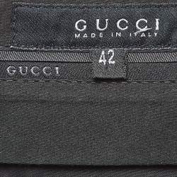 Gucci Black Pinstripe Wool Formal Trousers M