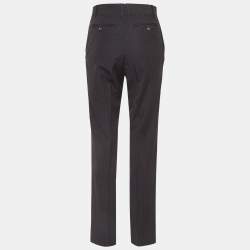 Gucci Black Pinstripe Wool Formal Trousers M