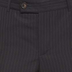 Gucci Black Pinstripe Wool Formal Trousers M