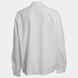 Gucci White Cotton Fly Front Long Sleeve Shirt L