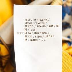 Pre Owned Gucci Yellow Printed Silk Pleated Palazzo Pants S