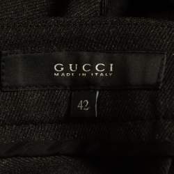 Gucci Grey Wool Blend Buttoned Formal Trousers M