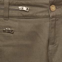 Gucci Green Cotton Zipper Detail Jeans S Waist 28''