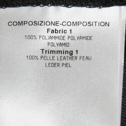 Pre Owned Gucci Black Leather Trim Nylon Slim Fit Trousers S