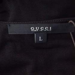 Pre Owned Gucci Black Jersey Smocked Sleeveless Top L