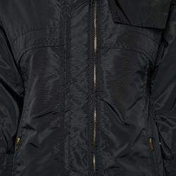 Pre Owned Gucci Black Nylon Hooded Puffer Jacket M