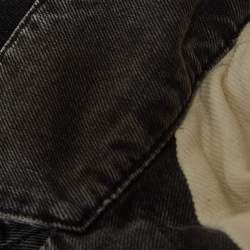 Gucci Grey Distressed Ripped Denim Metal Detail Jacket XL