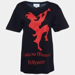 Gucci Black Chateau Marmont Print Cotton Oversized T-Shirt S 