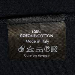 Gucci Black Cotton Stud Detail Long Sleeve Top S