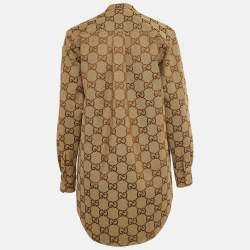 Gucci Brown Maxi GG Canvas Oversized Shirt S