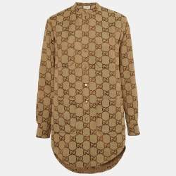 Gucci Brown Maxi GG Canvas Oversized Shirt S