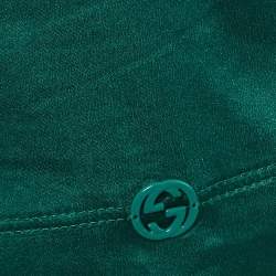 Gucci Dark Green Stretch Silk Half Sleeve T-Shirt M