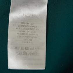 Gucci Dark Green Stretch Silk Half Sleeve T-Shirt M