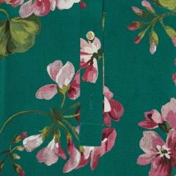 Gucci Green Floral Print Silk Shirt Dress M