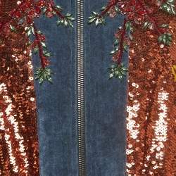 Pre Owned Gucci Multicolor Sequined Embroidered Bomber Jacket M