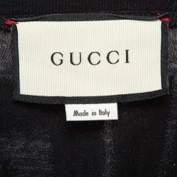 Pre Owned Gucci Black Bosco & Orso Sequin Embellished Cotton Crew Neck T-Shirt S