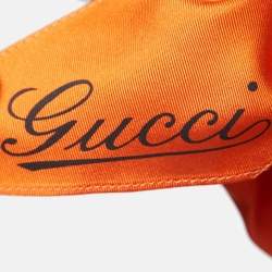 Pre Owned Gucci Black Print Silk Halter Neck Back Tie Scarf Top One Size