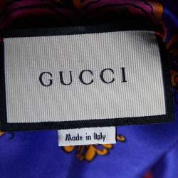 Gucci Blue Paisley Print Silk Button Front Blouse M