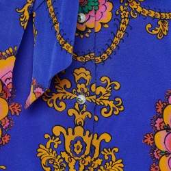 Gucci Blue Paisley Print Silk Button Front Blouse M