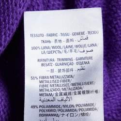 Pre Owned Gucci Purple Tiger Intarsia Knit Long Sleeve Sweater M