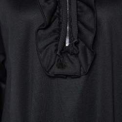 Pre Owned Gucci Black Knit Stripe Sleeve Detail Hooded Mini Dress M