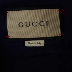 Gucci Blue Double Stretch Jersey GG Marmont Buckle Detail Trousers S
