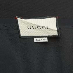 Gucci Black Silk Blend Belted Pencil Skirt S