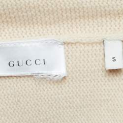 Gucci Beige Embroidered Wool Coco Captain Sweater S