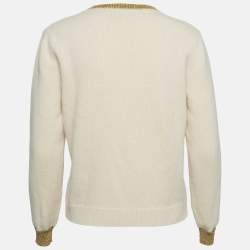 Gucci Beige Embroidered Wool Coco Captain Sweater S