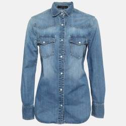 Gucci Blue Washed Denim Long Sleeve Shirt S