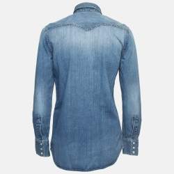 Gucci Blue Washed Denim Long Sleeve Shirt S