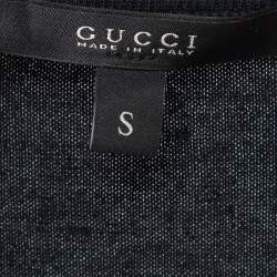 مملوكة مسبقًا Gucci Black Cotton Twisted Detail Tank Top S