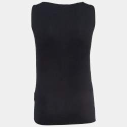 مملوكة مسبقًا Gucci Black Cotton Twisted Detail Tank Top S