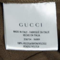 Gucci Green Stretch Crepe Belted Midi Dress S