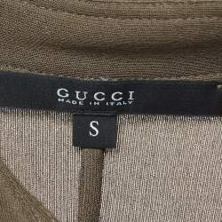 Gucci Green Stretch Crepe Belted Midi Dress S