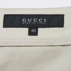 Gucci Light Beige Wool Blend Formal Trouser S