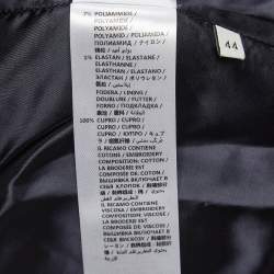 Pre Owned Gucci Black Floral Embroidered Synthetic Bomber Jacket M