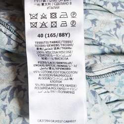 Pre Owned Gucci Blue Liberty Floral Print Cotton Crepe Maxi Dress S