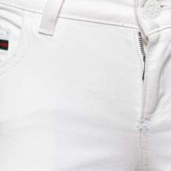 Pre Owned Gucci White Denim Slim Fit Legging Jeans S/Waist 30"