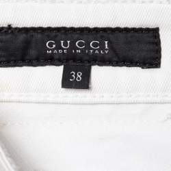 Pre Owned Gucci White Denim Slim Fit Legging Jeans S/Waist 30"