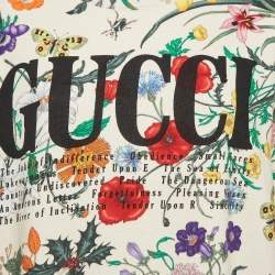 Pre Owned Gucci Cream Flora Print Cotton Crewneck Oversized Sweatshirt M