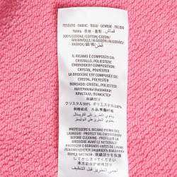 Pre Owned Gucci Pink Printed and Studded Cotton Sweatshirt M