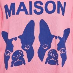 Pre Owned Gucci Pink Printed and Studded Cotton Sweatshirt M