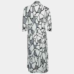 Gucci Monochrome Printed Jersey Midi Wrap Dress XL