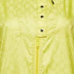 Gucci Yellow GG Technical Hooded Zip Up Jacket M