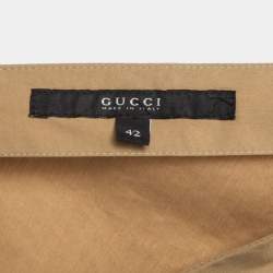 Gucci Beige Cotton Tie-Up Detail Midi Dress M