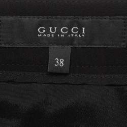 Gucci Black Crepe Flared Trousers S