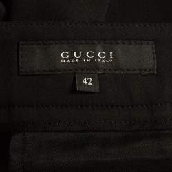 مملوكة مسبقًا بنطلون غوتشي جيرسيه أسود مرصع مقاس متوسط