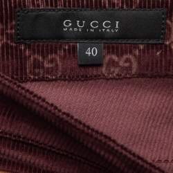 Gucci Burgundy Corduroy Straight Leg Pants S